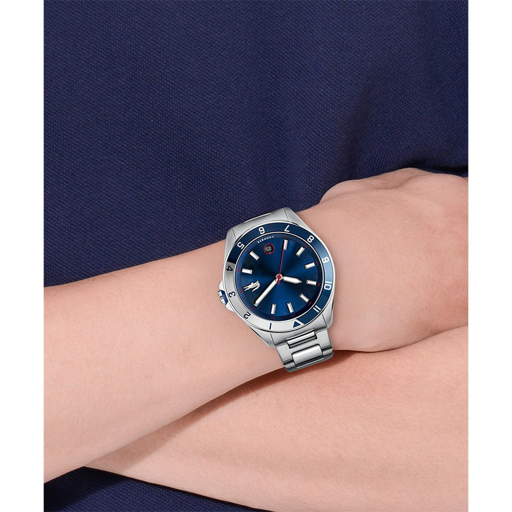 Lacoste Tiebreaker Stainless Steel Blue Dial Men's Watch - 2011127