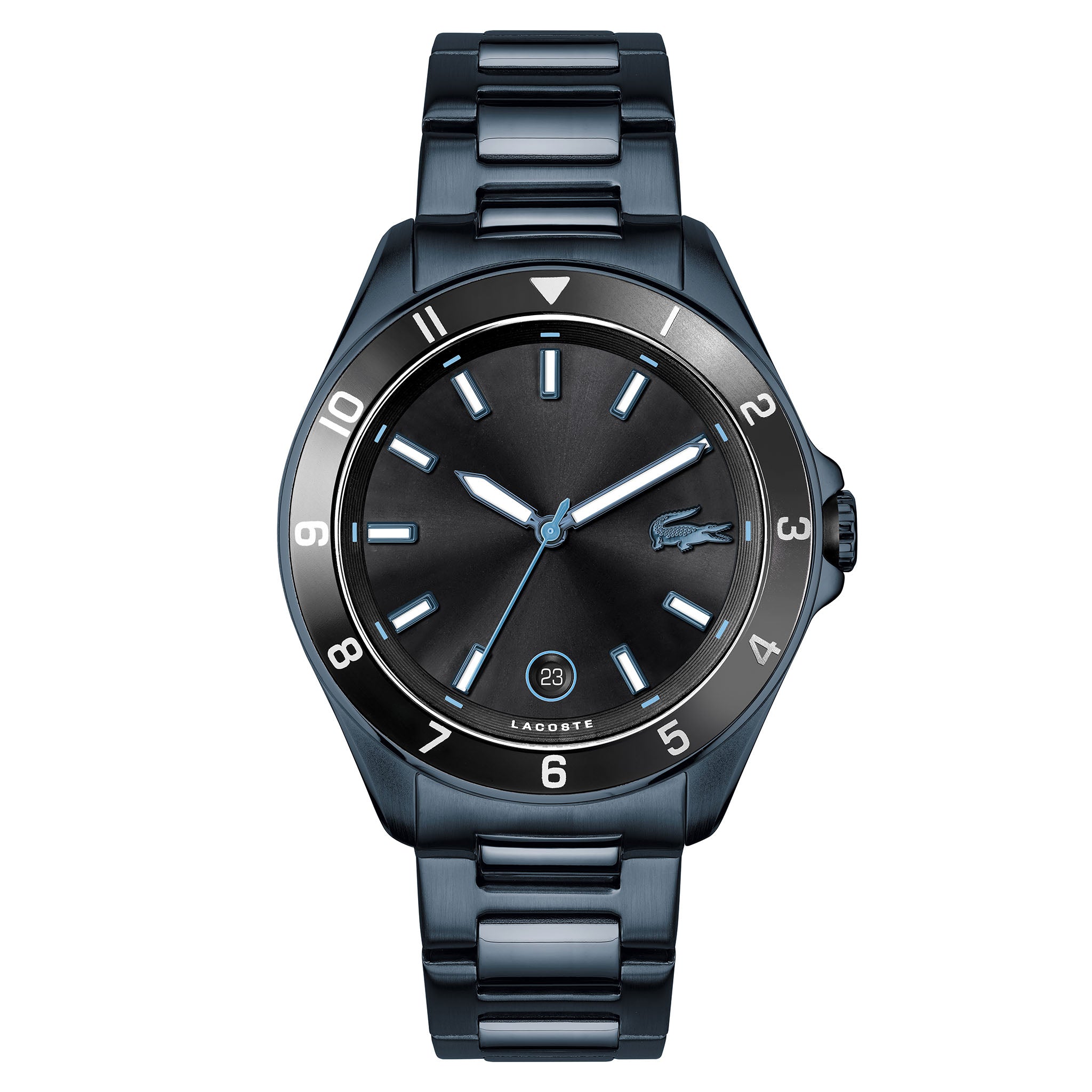 Lacoste Tiebreaker Stainless Steel Black Dial Men's Watch - 2011128