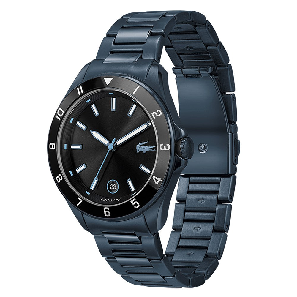 Lacoste Tiebreaker Stainless Steel Black Dial Men's Watch - 2011128