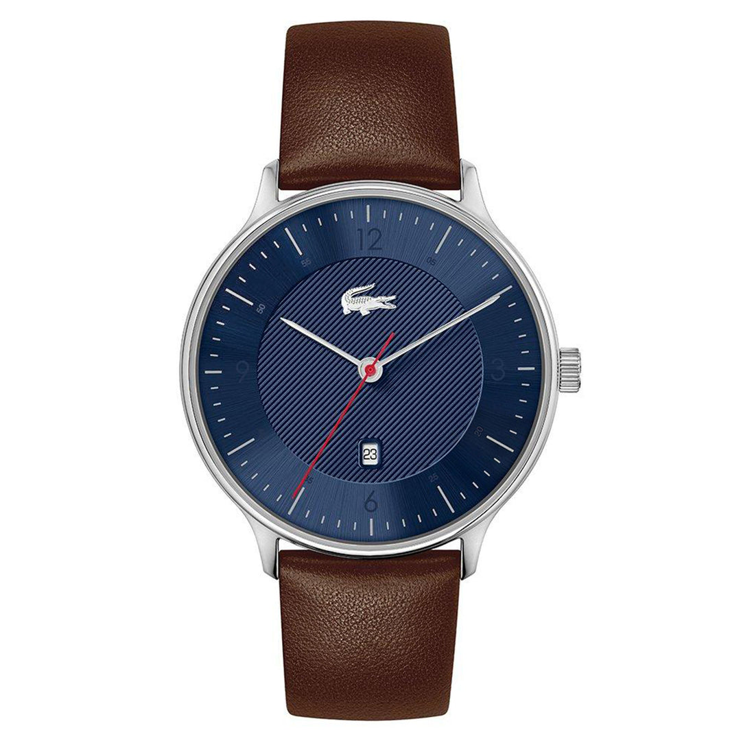 Lacoste Club Brown Leather Blue Dial Men's Watch - 2011137