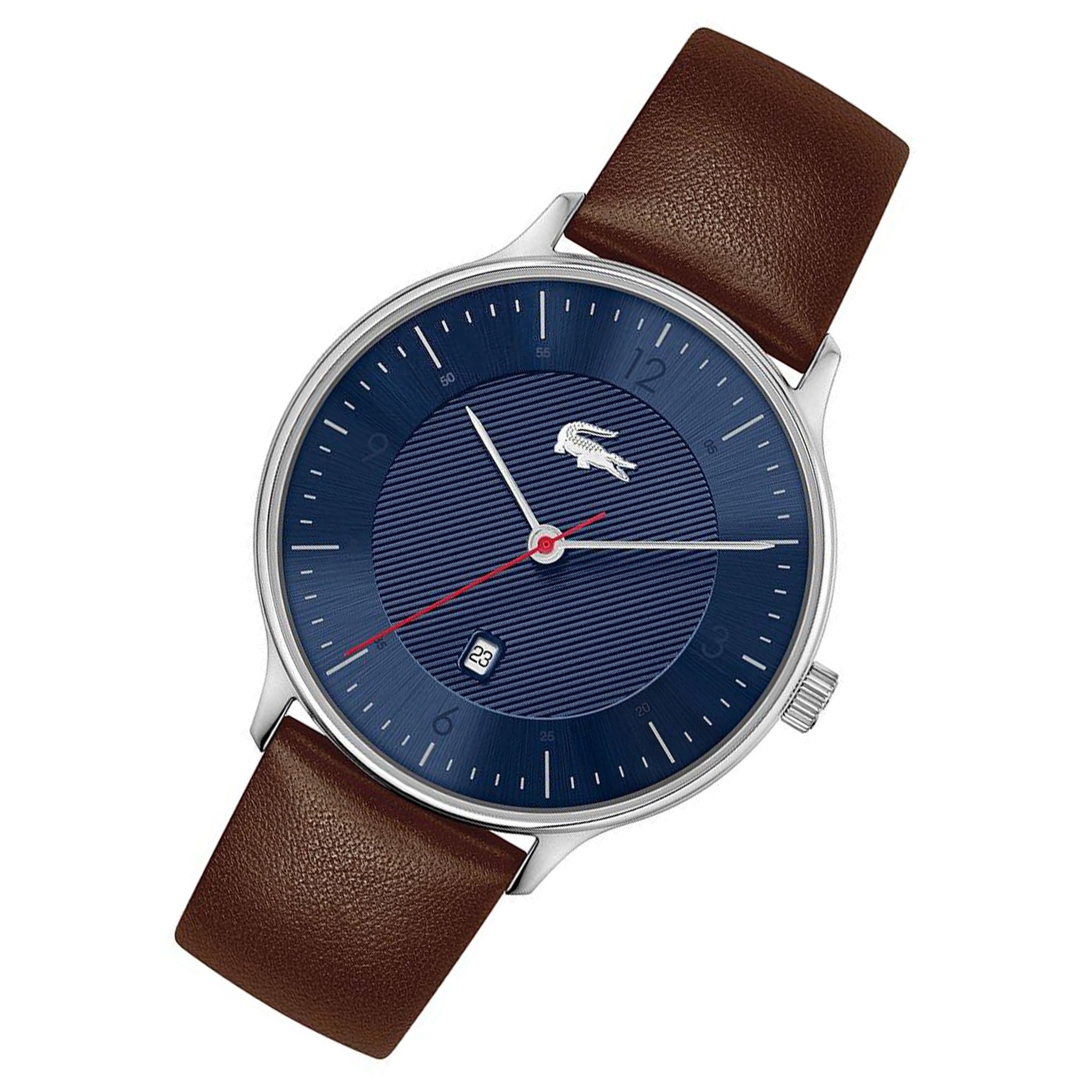 Lacoste Club Brown Leather Blue Dial Men's Watch - 2011137