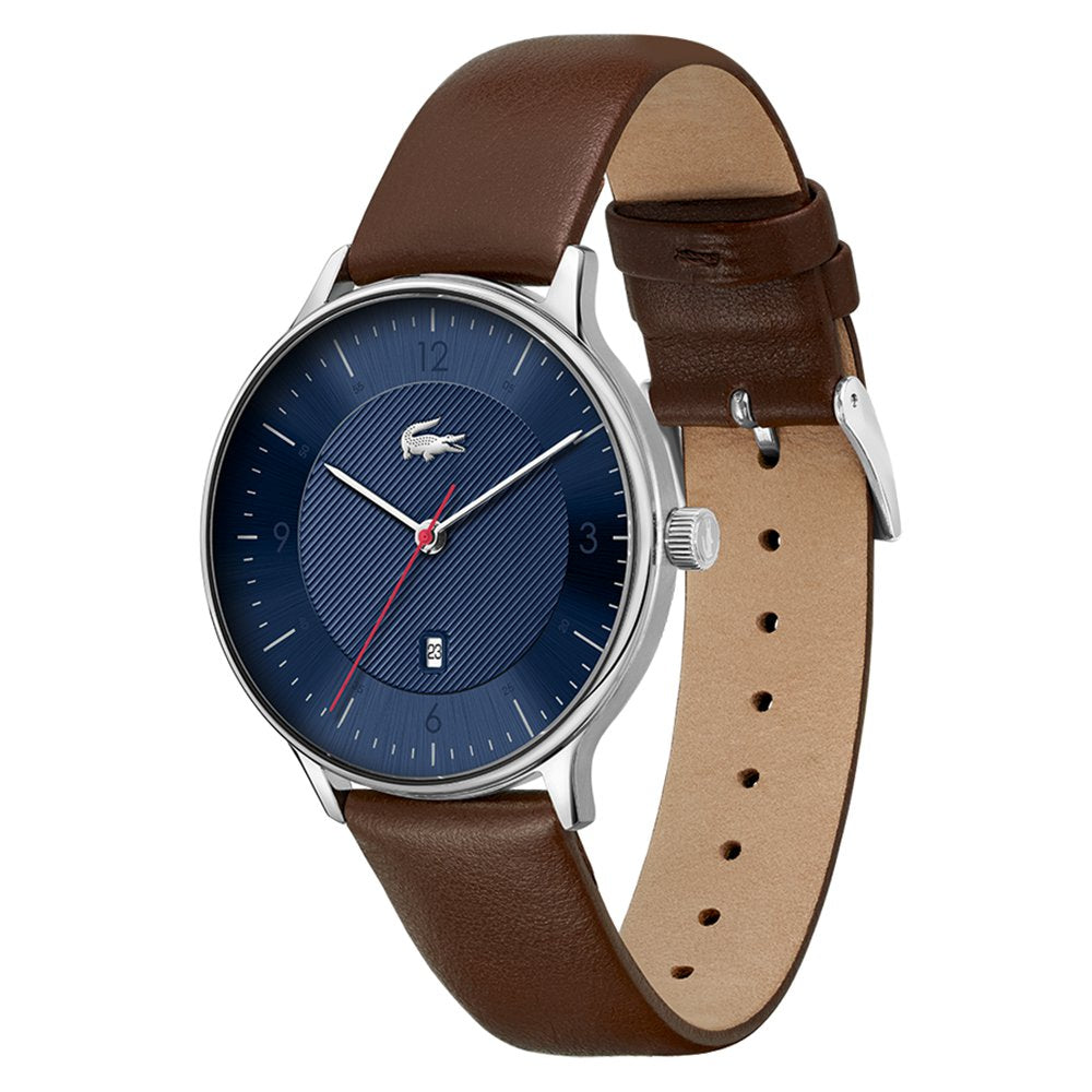 Lacoste Club Brown Leather Blue Dial Men's Watch - 2011137