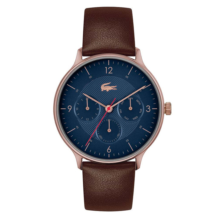 Lacoste Lacoste Club Brown Leather Navy Dial Men's Multi-function Watch - 2011141