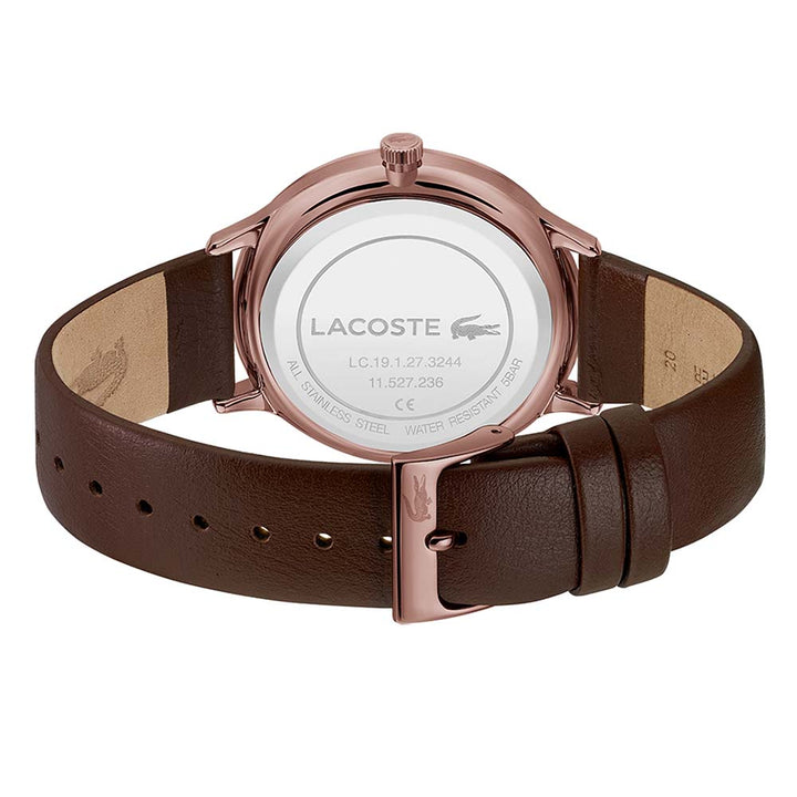 Lacoste Club Brown Leather Navy Dial Men's Multi-function Watch - 2011141