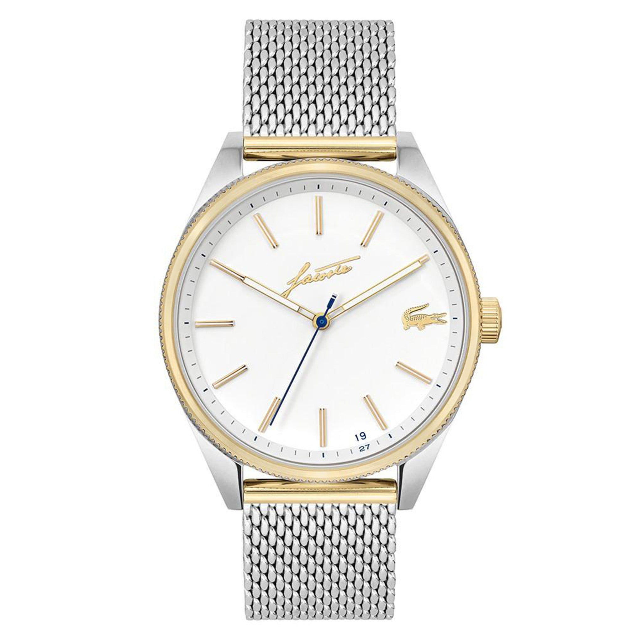Lacoste Heritage Two-Tone Mesh White Dial Men's Watch - 2011143