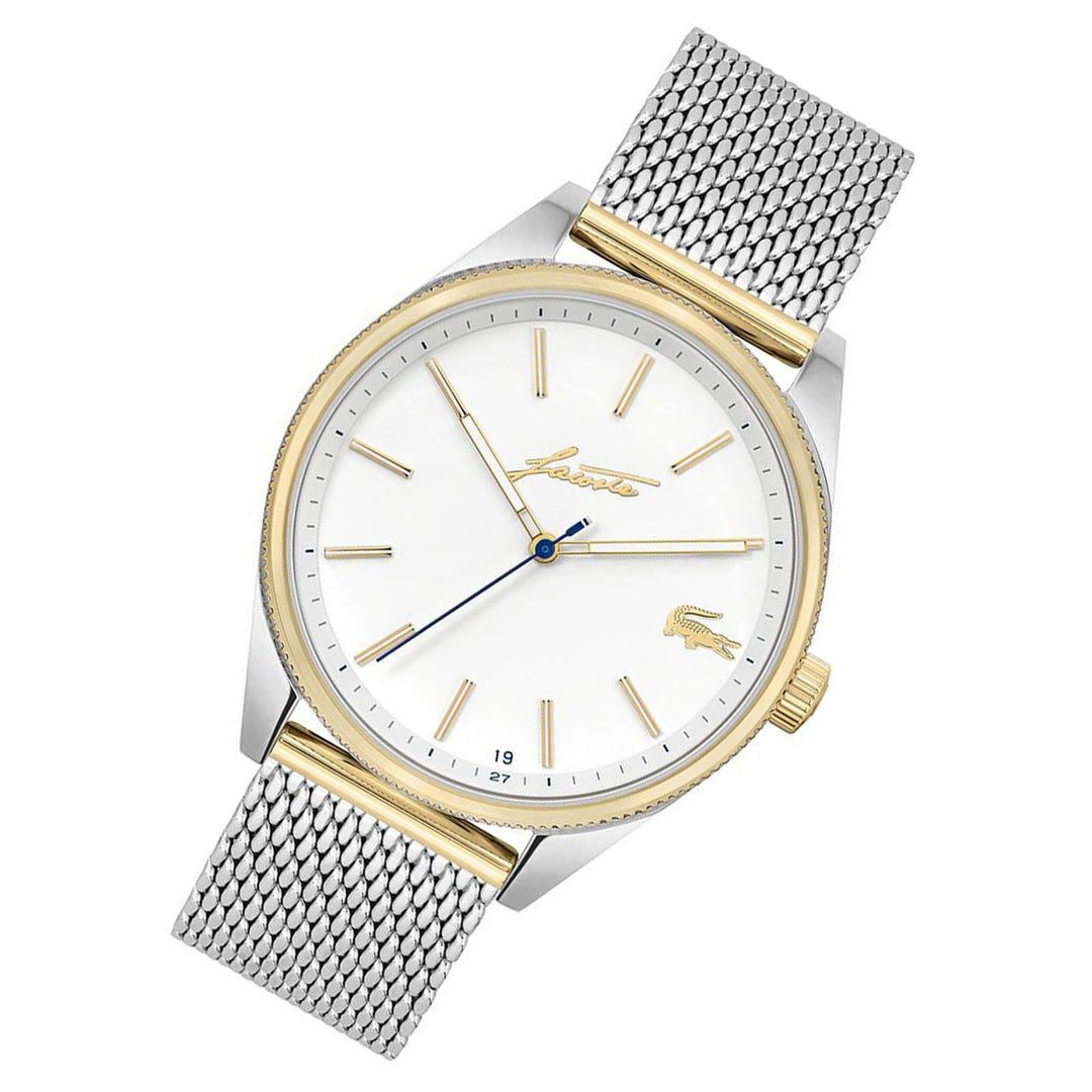 Lacoste Heritage Two-Tone Mesh White Dial Men's Watch - 2011143