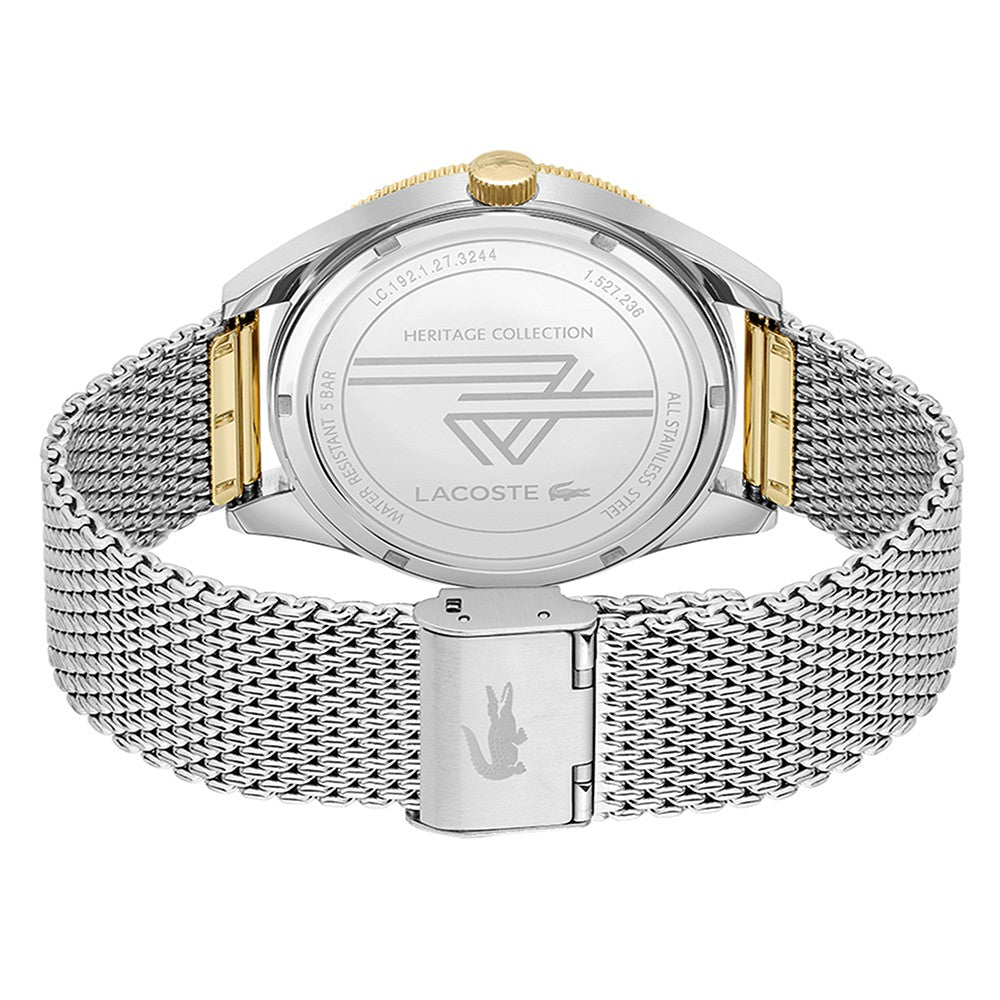 Lacoste Heritage Two-Tone Mesh White Dial Men's Watch - 2011143