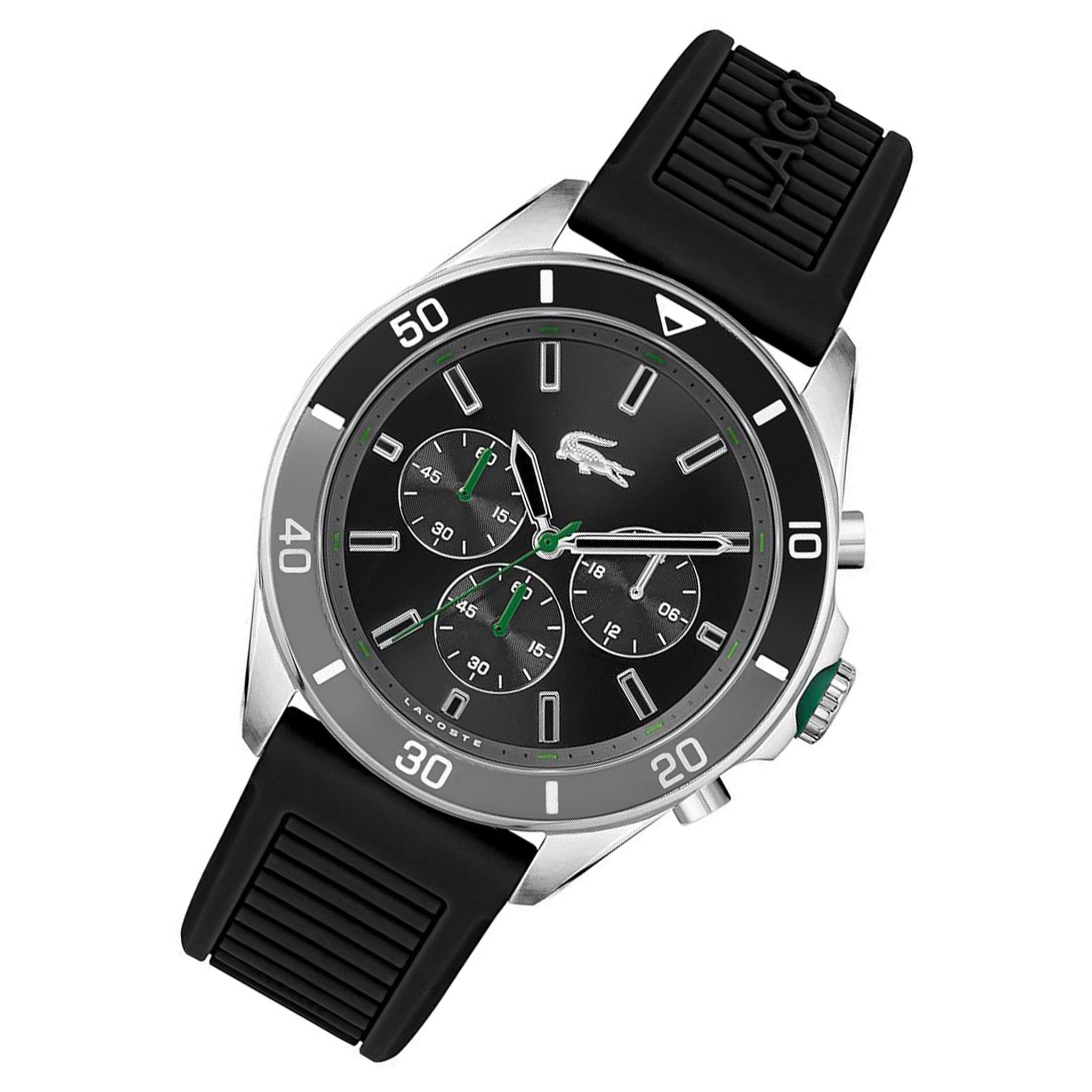 Lacoste Black Silicone Band Men's Chronograph Watch - 2011152