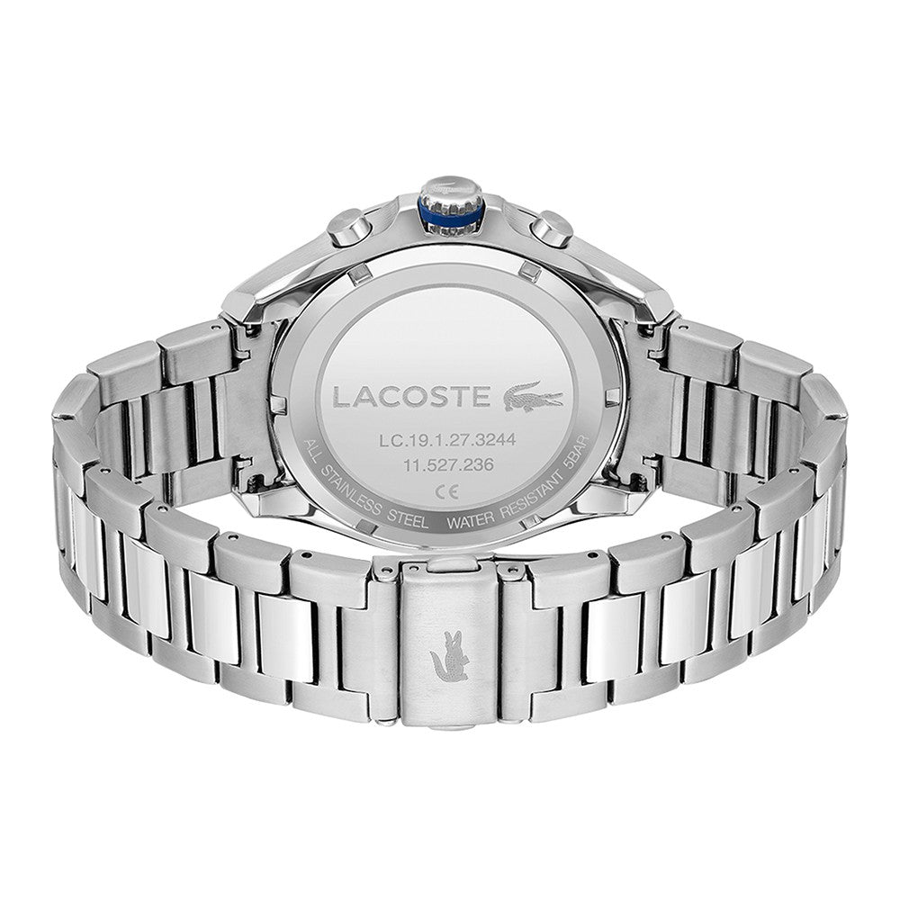 Lacoste Tiebreaker Stainless Steel Black Dial Men's Chrono Watch - 2011155