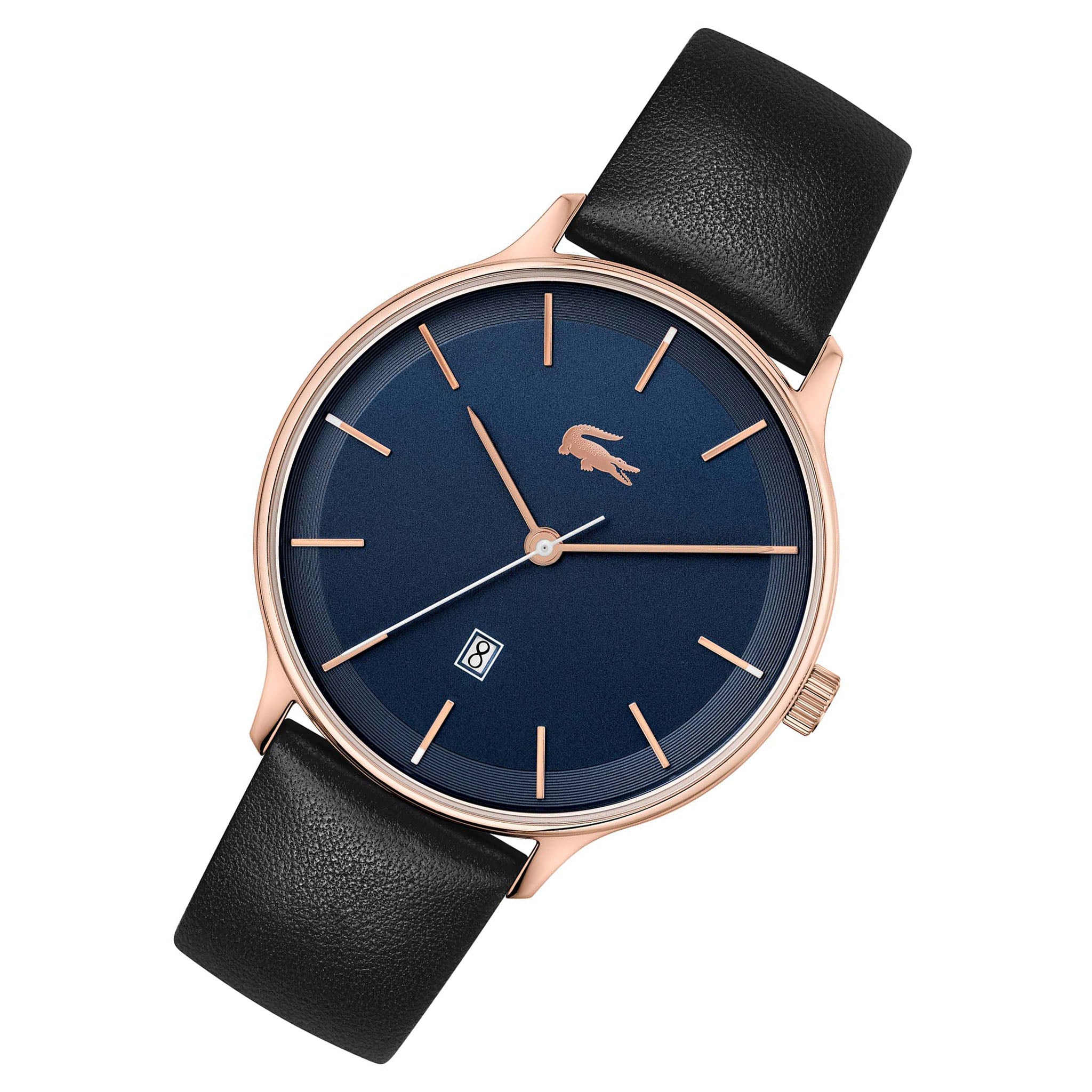 Lacoste Black Leather Blue Dial Men's Watch - 2011168 – The Watch