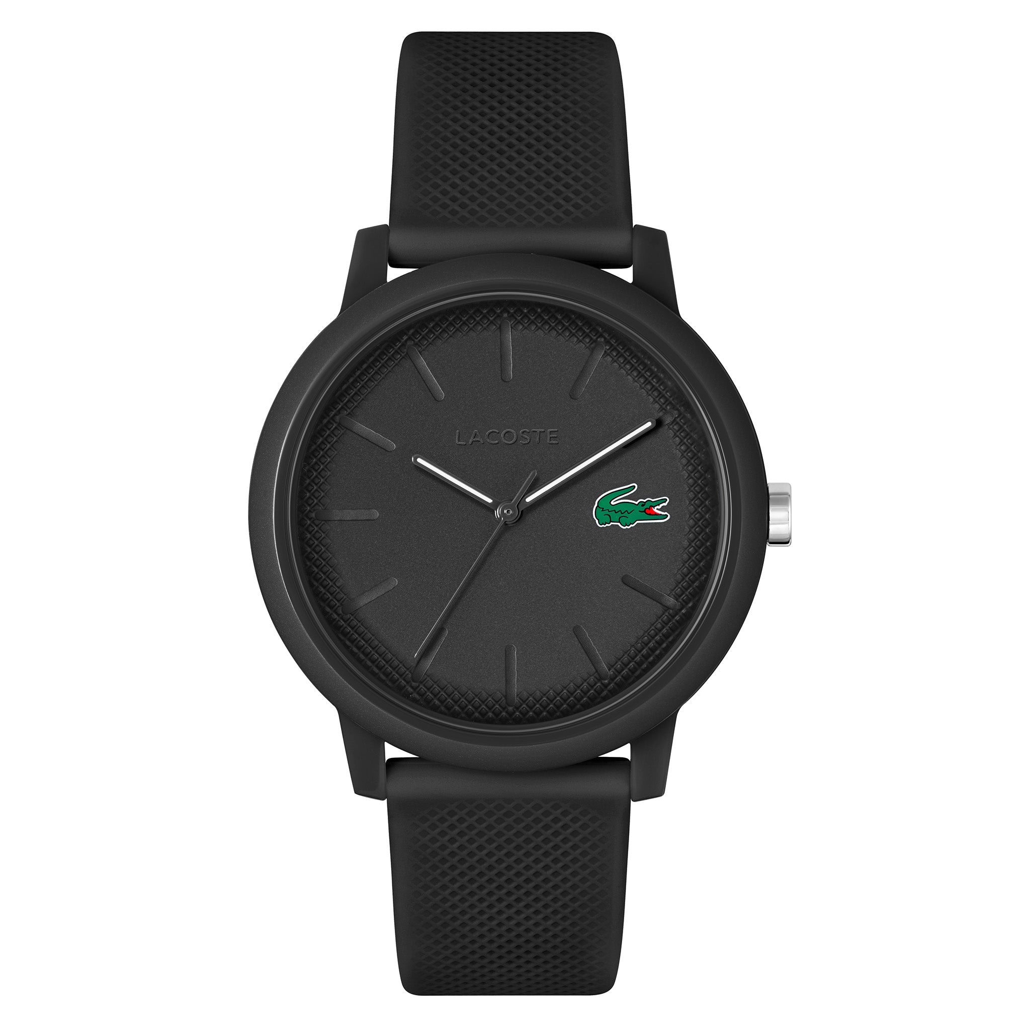 Lacoste Lacoste.12.12 Black Silicone Black Dial Men's Watch - 2011171