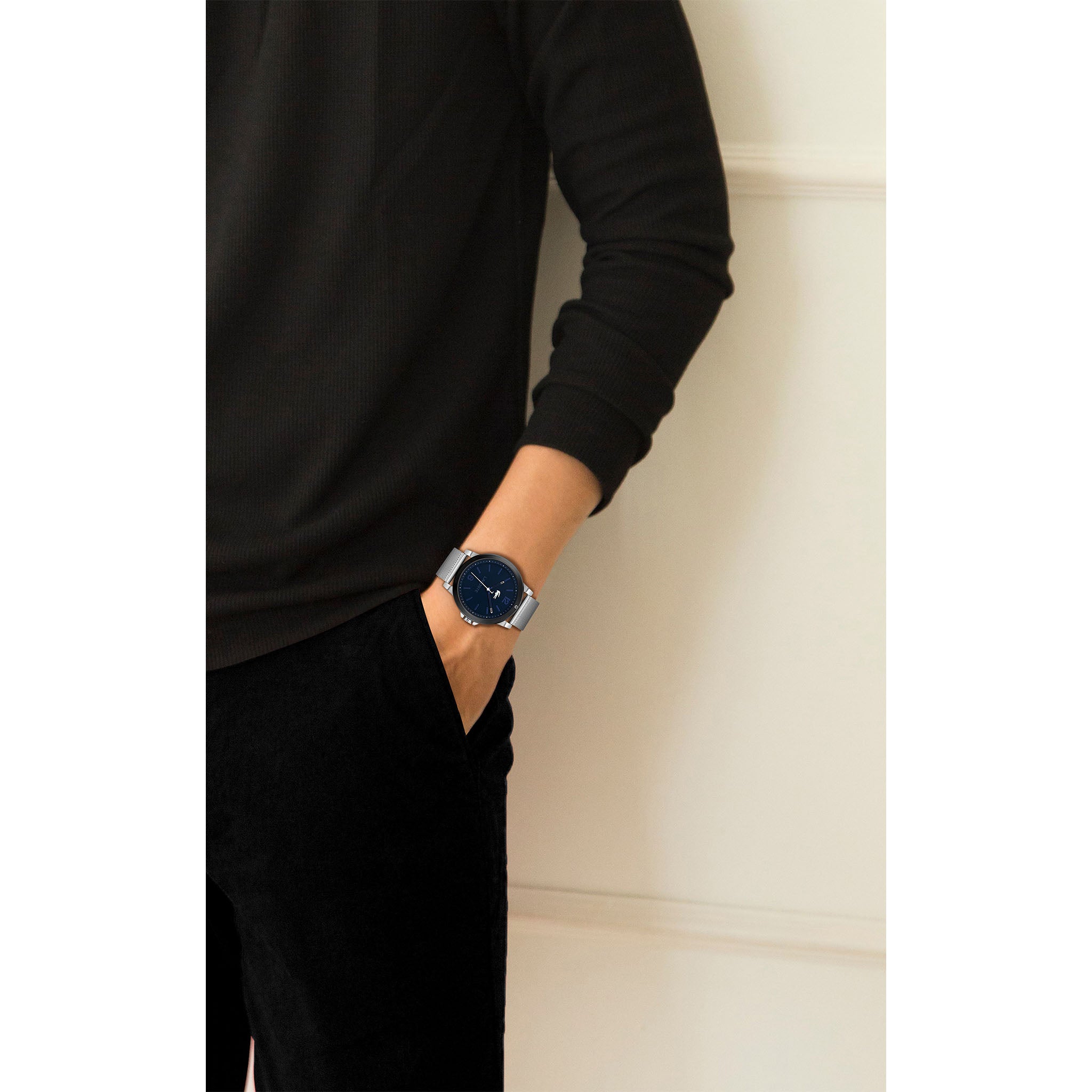 Lacoste Silver Mesh Blue Dial Men's Watch - 2011183