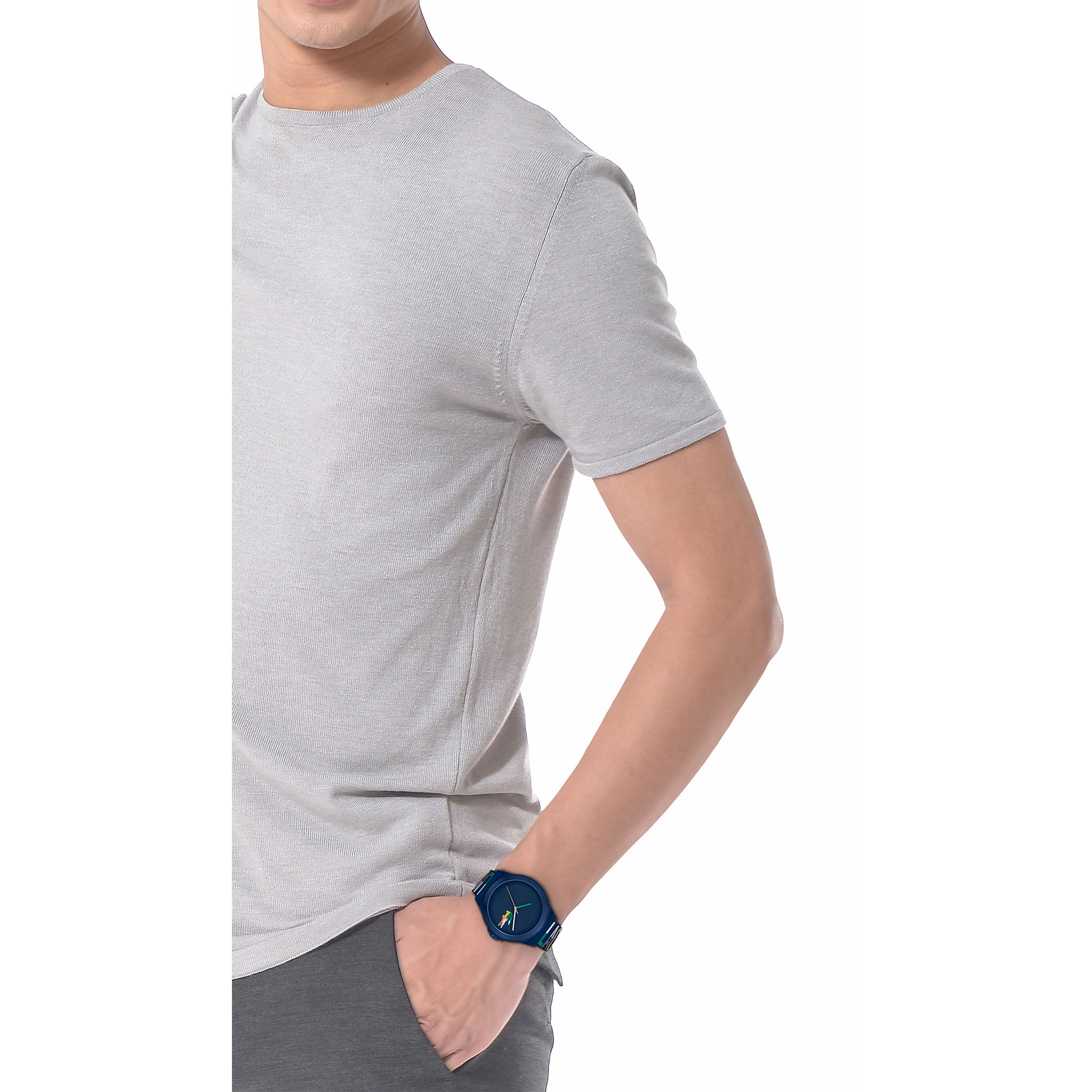 Lacoste Multi-Colour Silicone Blue Dial Men's Watch - 2011184