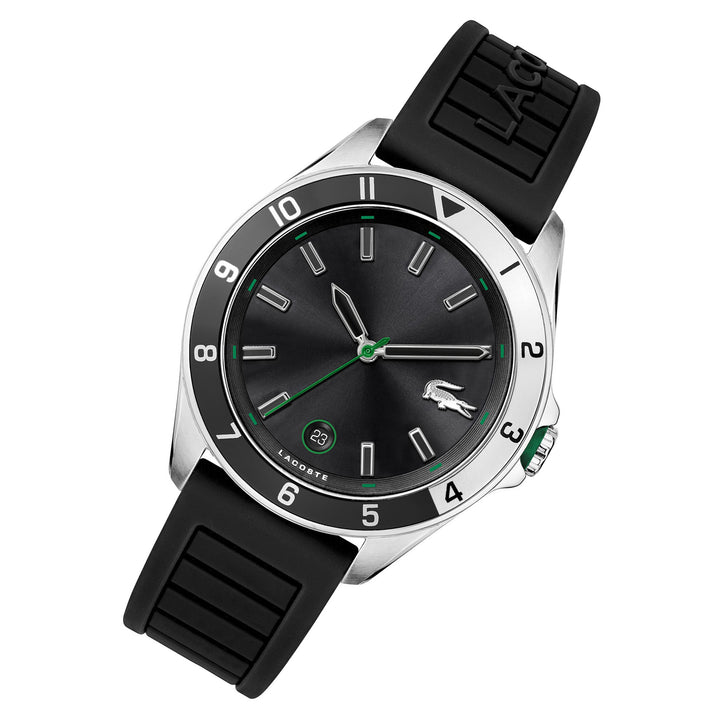 Lacoste Silicone Black Dial Men's Watch - 2011188