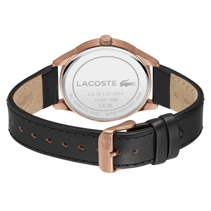 Lacoste Vienna Black Leather Blue Dial Men's Watch - 2011190