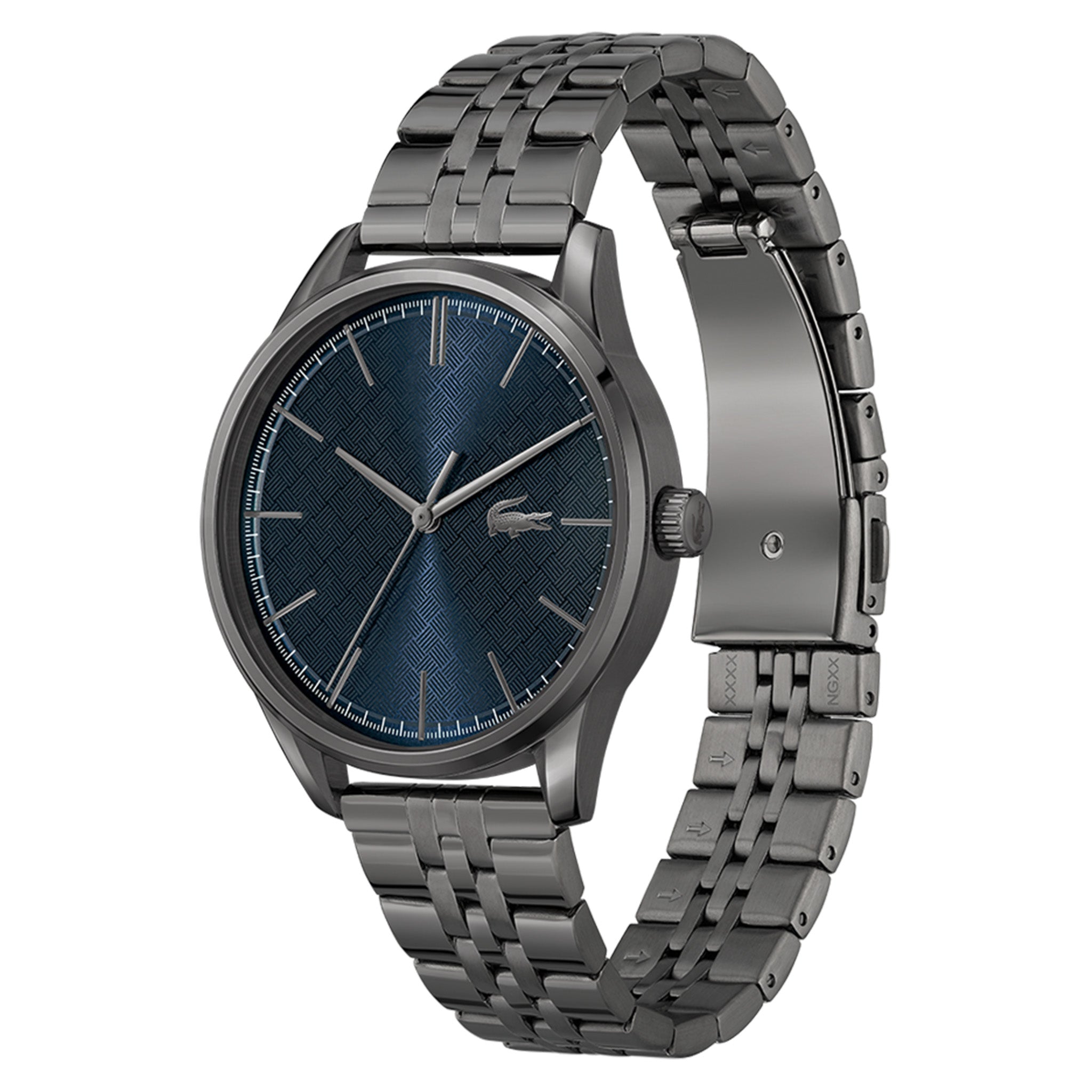 Lacoste Vienna Grey Steel Blue Dial Men's Watch - 2011191