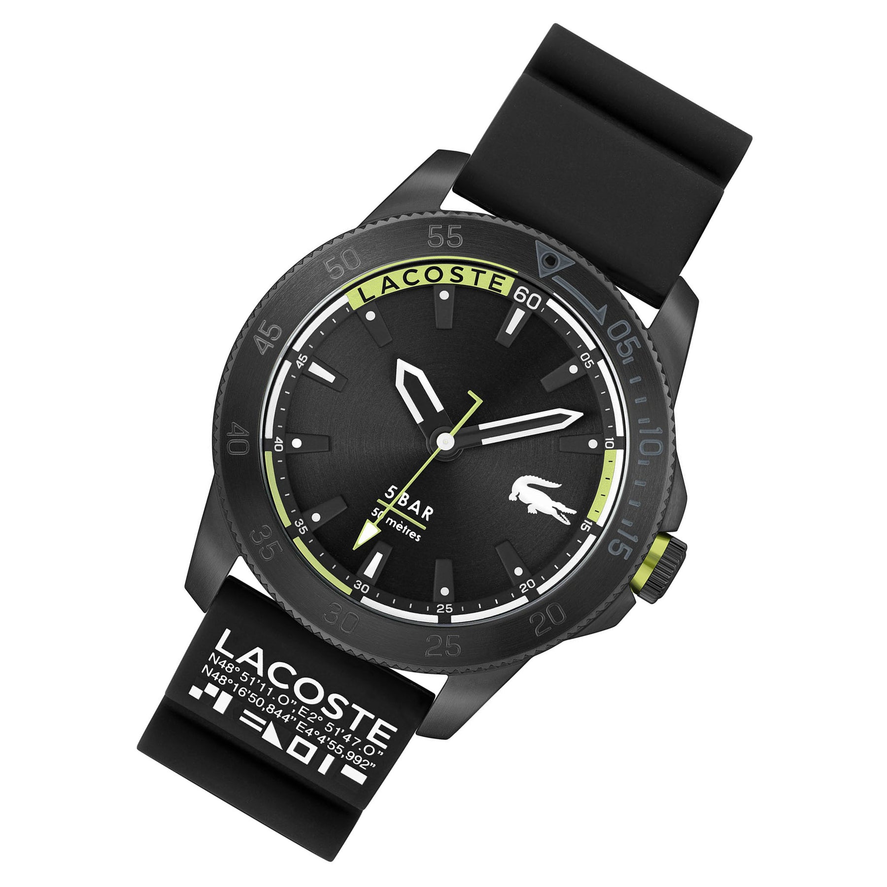2011203 – Australia The Lacoste Black Regatta Men\'s Factory Watch Watch - Silicone