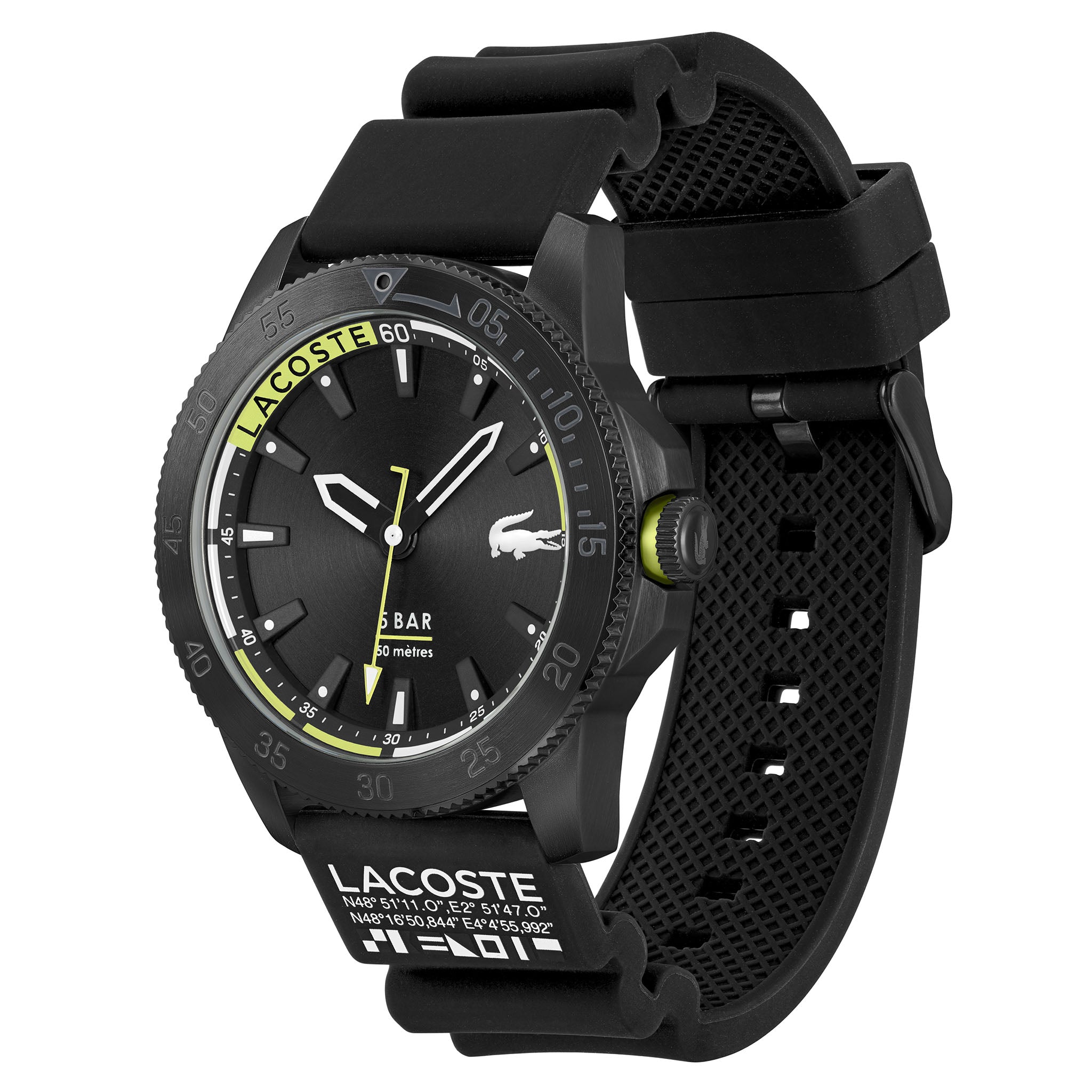 Lacoste Regatta Black Silicone Men's Watch - 2011203