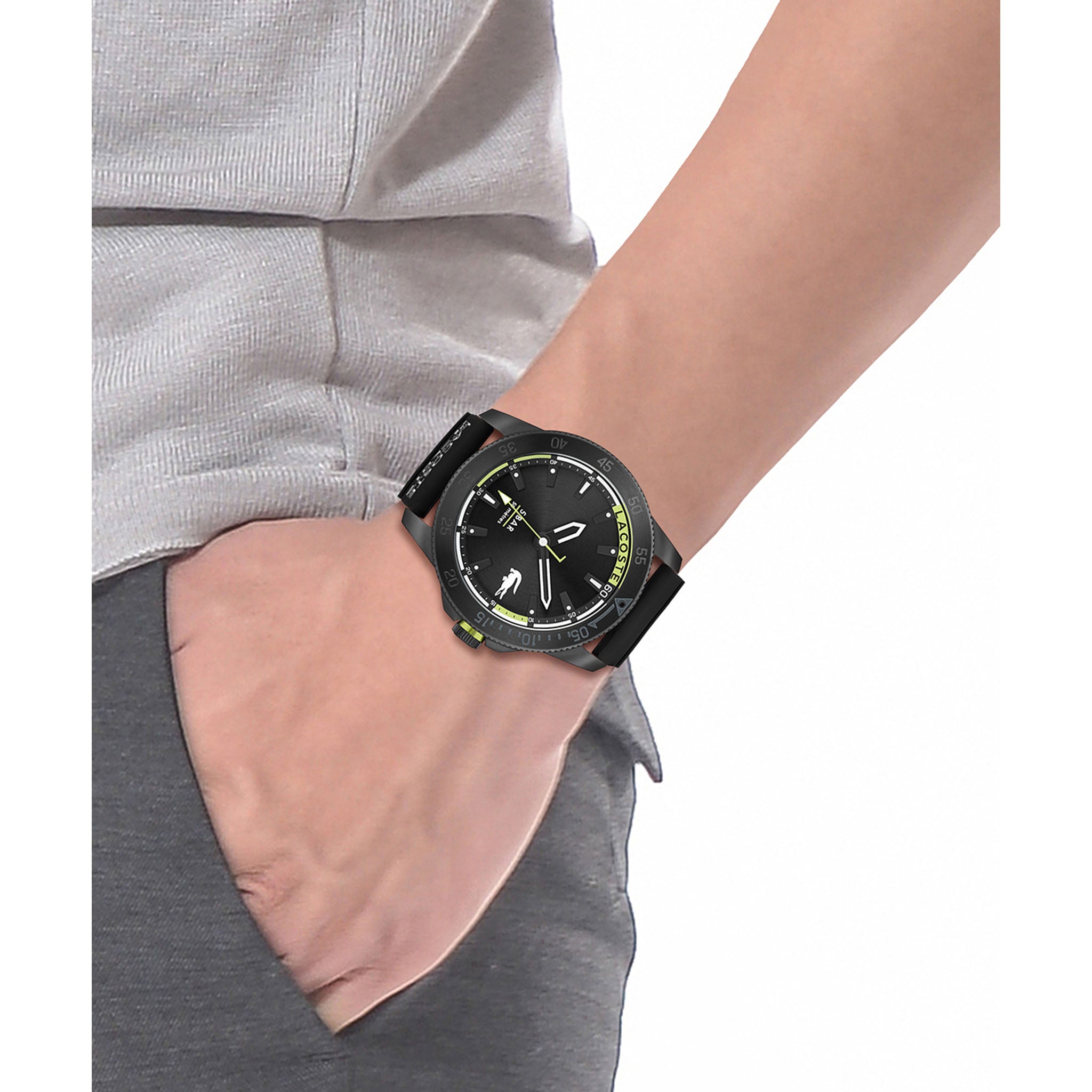 Lacoste Regatta Black Silicone Men's Watch - 2011203