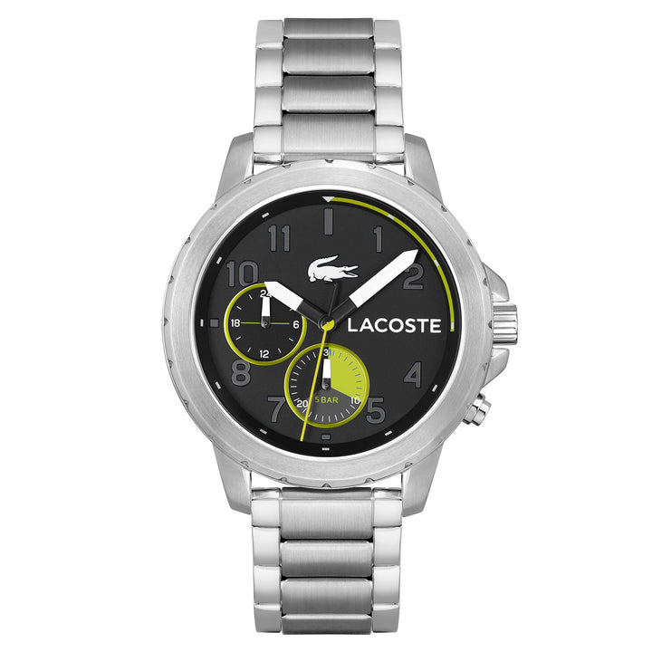 Lacoste Endurance Stainless Steel Black Dial Multi-function Men's Watch - 2011207