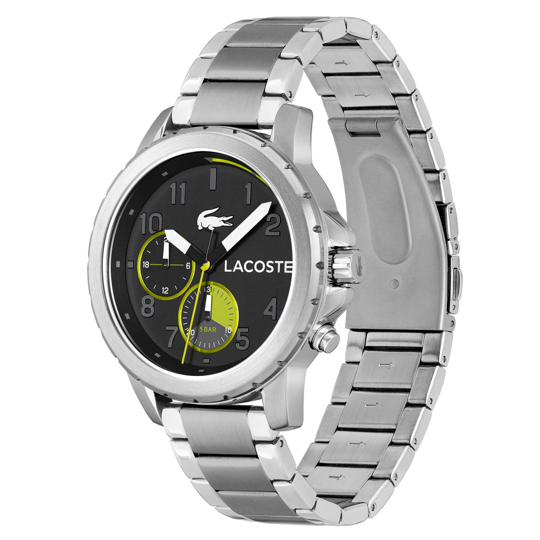 Lacoste Endurance Stainless Steel Black Dial Multi-function Men's Watch - 2011207