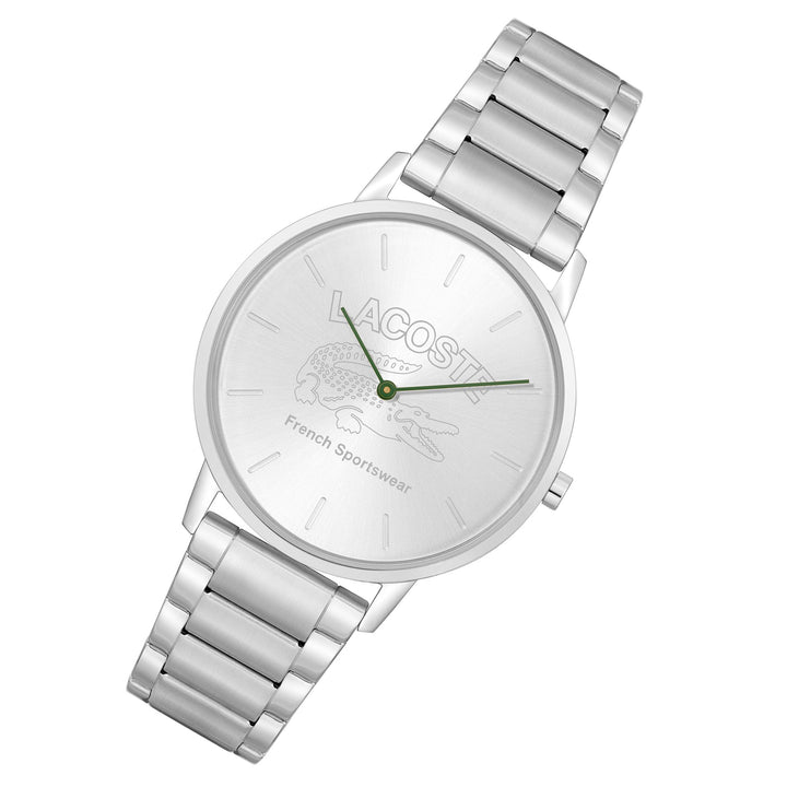 Lacoste Crocorigin Stainless Steel White Dial Men's Watch - 2011214