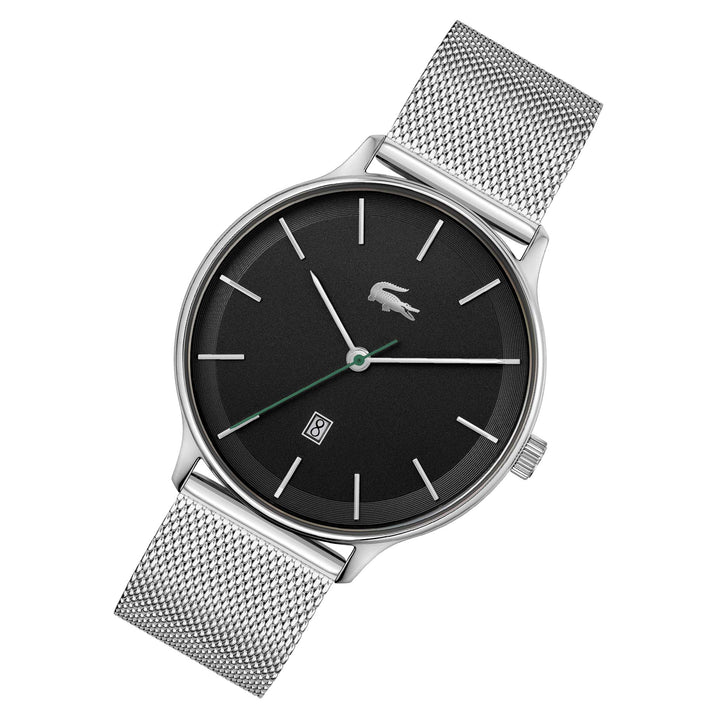 Lacoste Club Silver Mesh Black Dial Men's Watch - 2011221