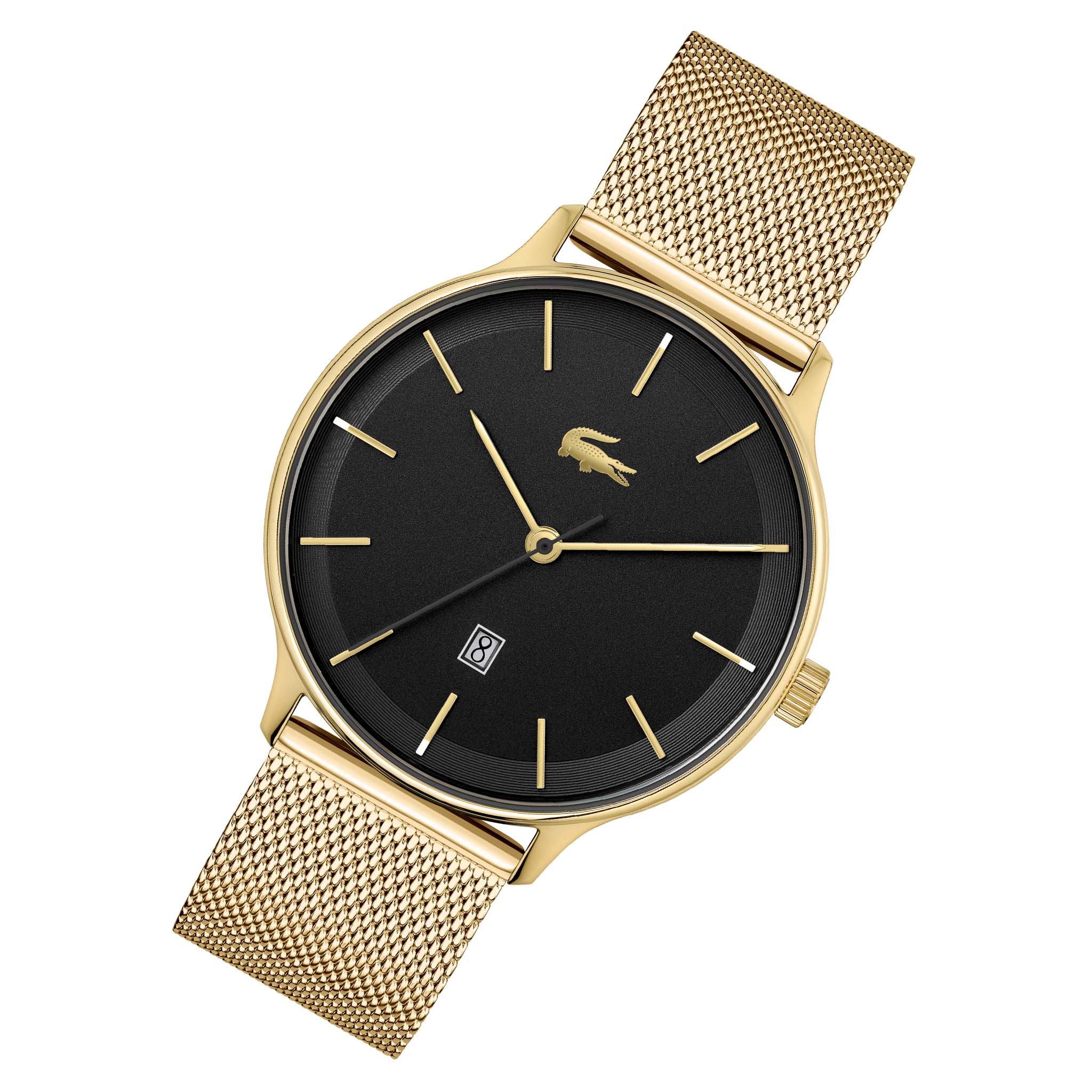 Lacoste Club Gold Mesh Black Dial Men's Watch - 2011224