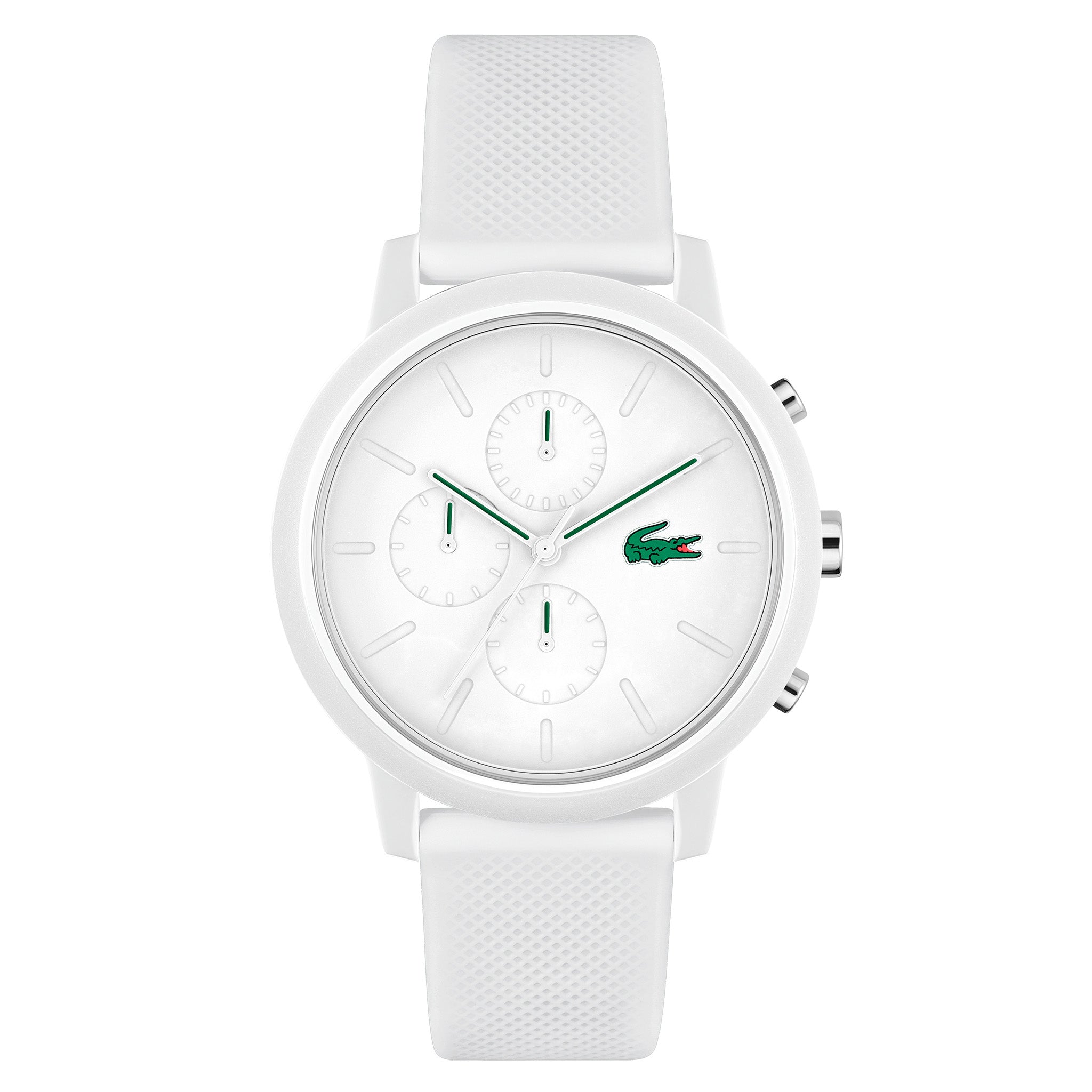 Lacoste Lacoste.12.12 Chrono White Silicone White Dial Fashion Chrono Men's Watch - 2011246