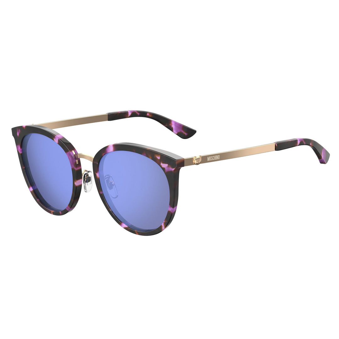Moschino Women's Sunglasses Pantos Frame Lilac Multilayer Blue Lens - Mos045/F/S