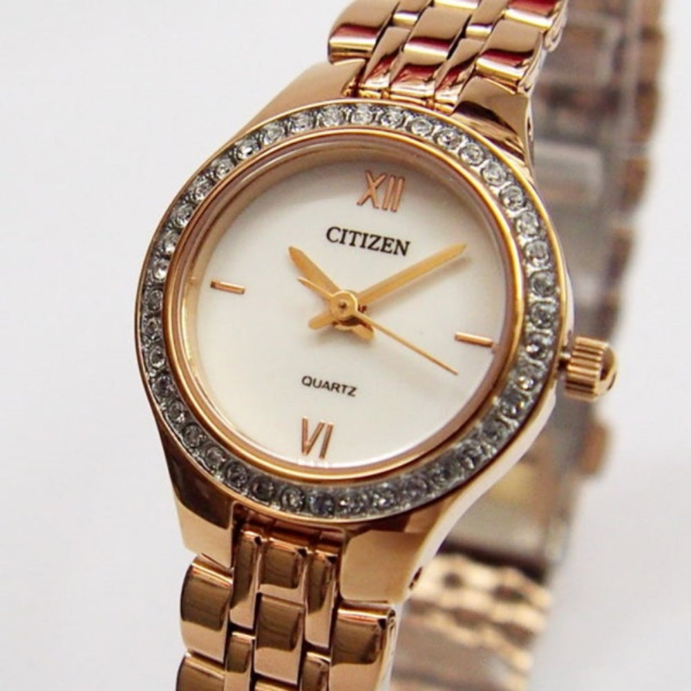 Citizen Ladies Rose Gold Stainless Steel Quartz Watch - EJ6143-59A
