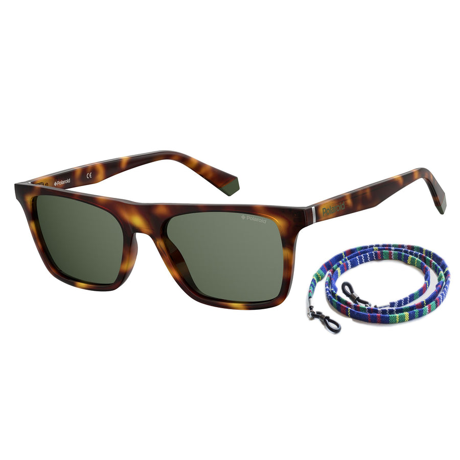 Polaroid Unisex Sunglasses Rectangular Frame Green Polarized Lens - Pld 6110/S