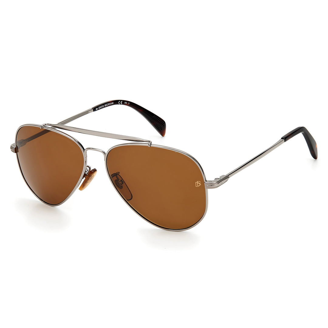 David Beckham Men's Sunglasses Pilot Frame Brown Lens - Db 1004/S