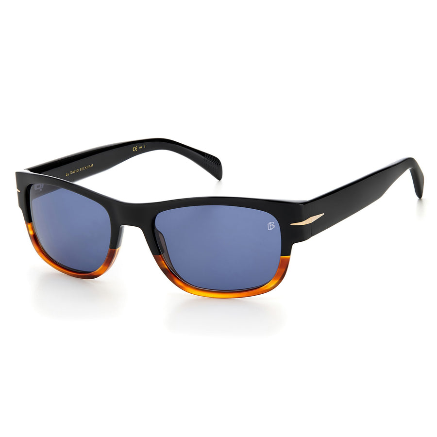 David Beckham Men's Sunglasses Rectangular Frame Blue Lens - Db 7035/S