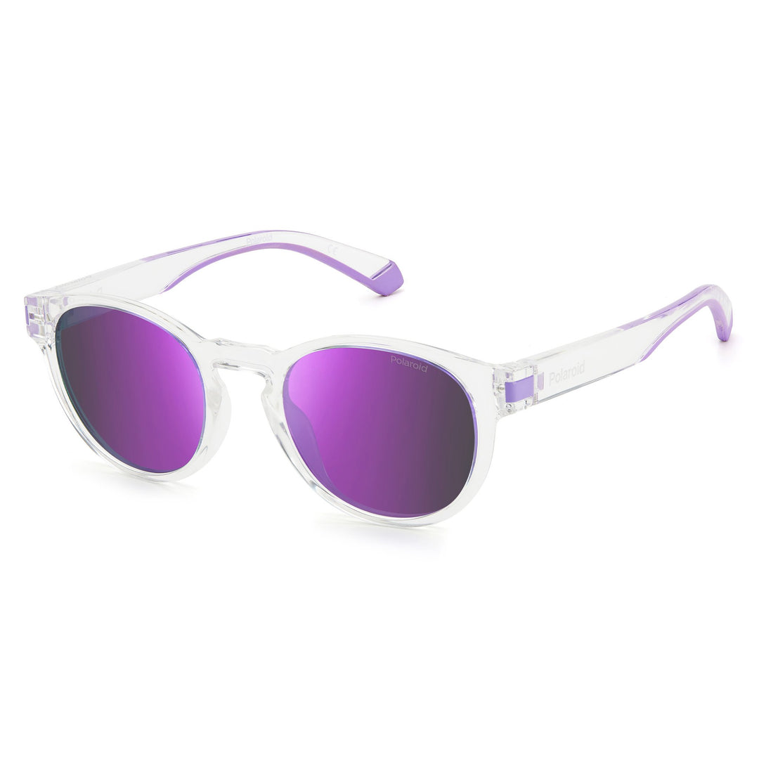 Polaroid Unisex Sunglasses Oval Frame Violet Mirror Polarized Lens - Pld 2124/S