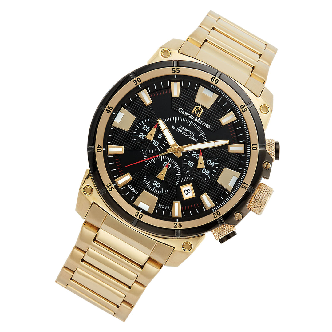 Giorgio Milano Gold Steel Black Dial Chronograph Men's Watch - 206SG3