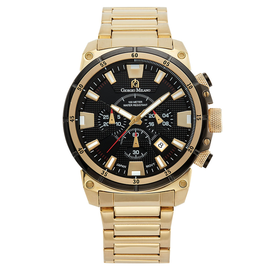Giorgio Milano Gold Steel Black Dial Men's Watch - 206SG3
