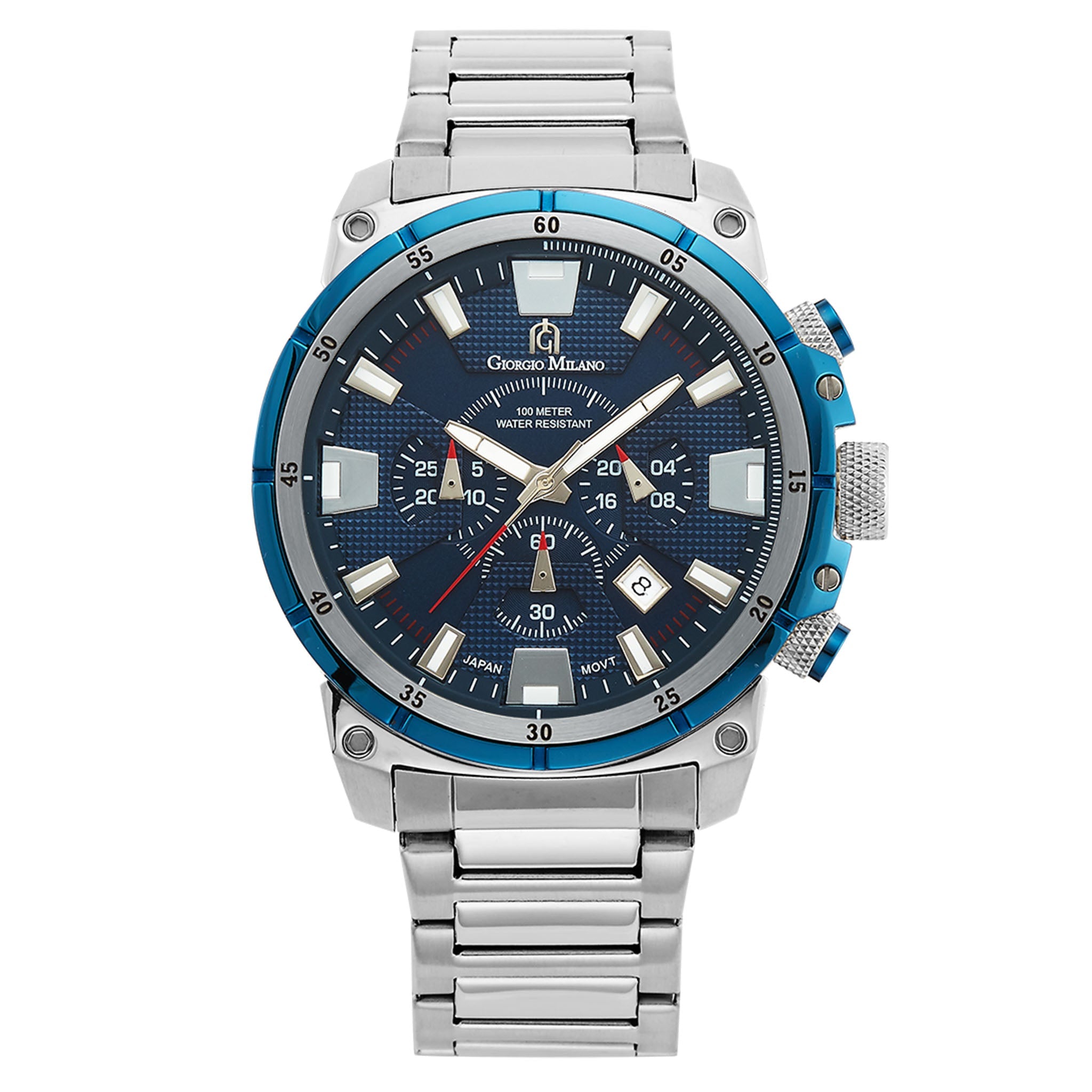 Giorgio Milano Silver Steel Navy Dial Men's Watch - 206ST4