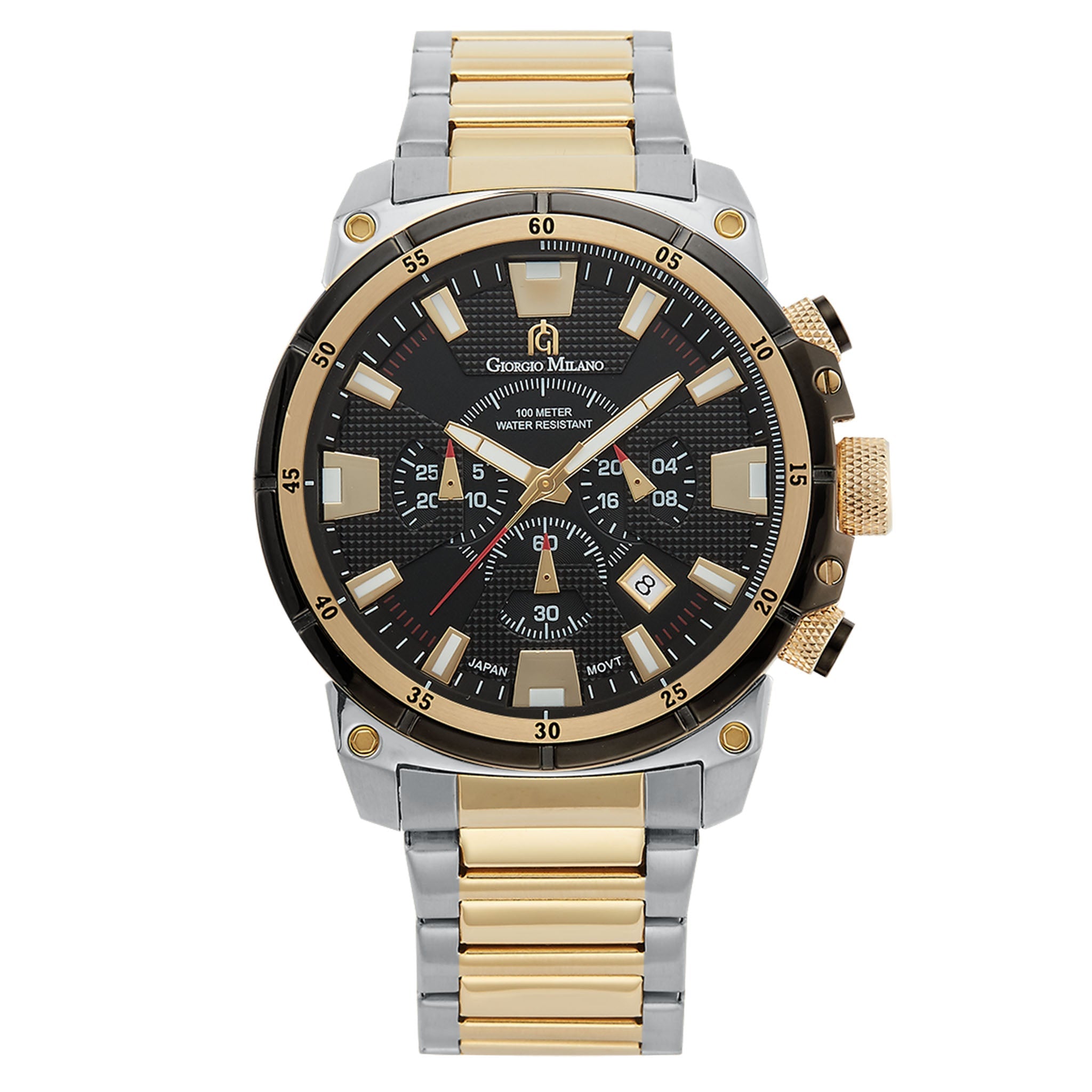 Giorgio Milano Two-Tone Steel Black Dial Men's Watch - 206STG3