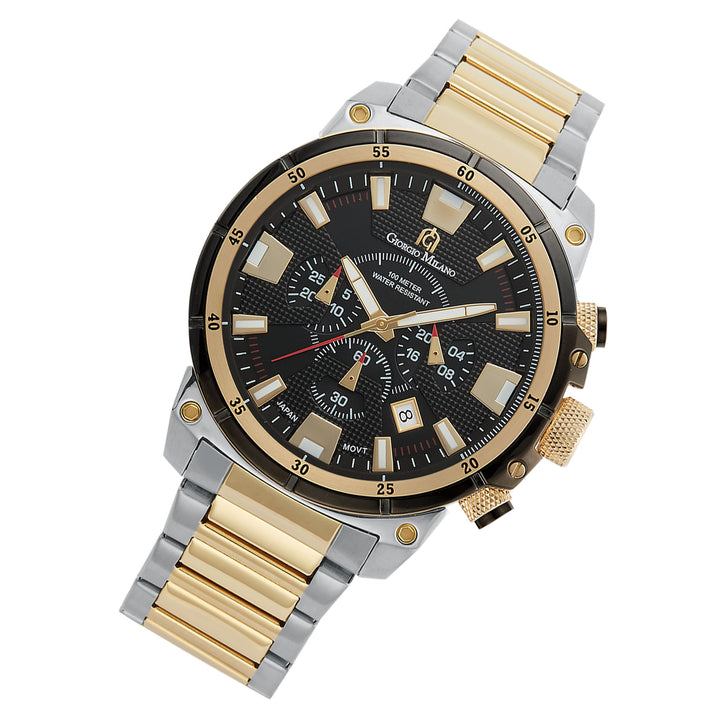 Giorgio Milano Two-Tone Steel Black Dial Chronograph Men's Watch - 206STG3
