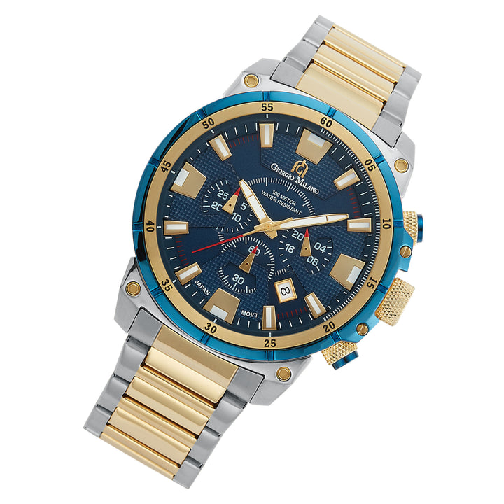 Giorgio Milano Two-Tone Steel Blue Dial Chronograph Men's Watch - 206STG4