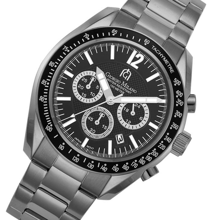 Giorgio Milano Stainless Steel Black Dial Chronograph Men's Watch - 219SGY10