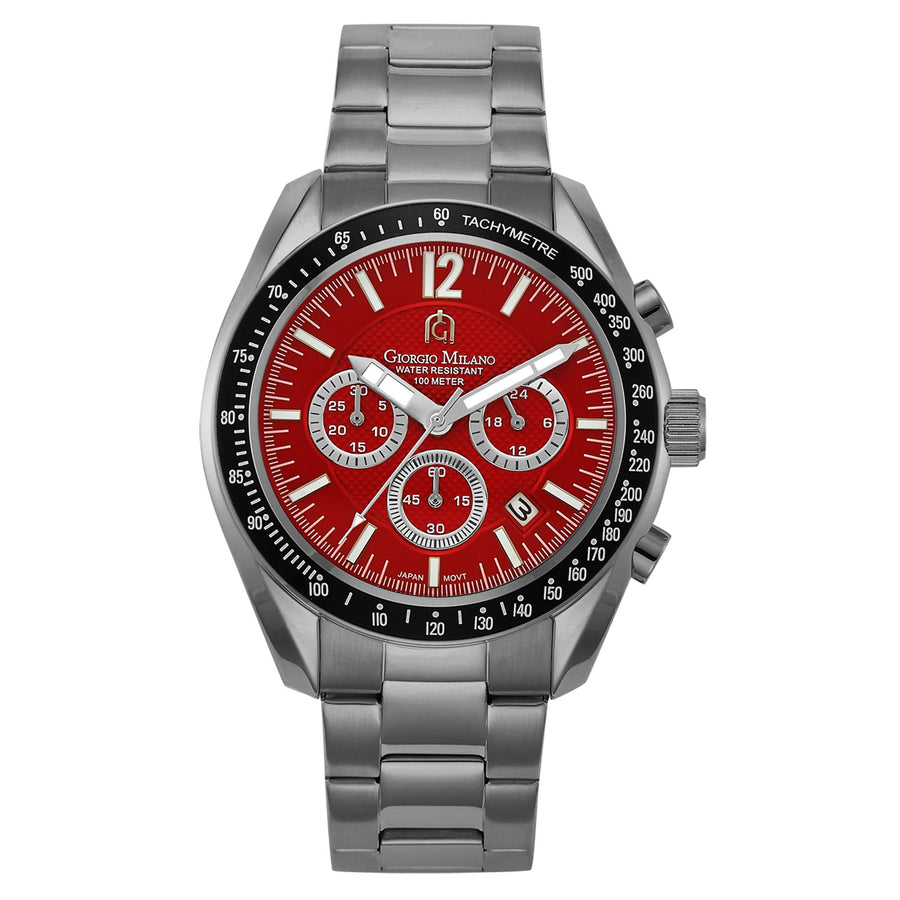 Giorgio Milano Black Steel Red Dial Men's Watch - 219SGY14