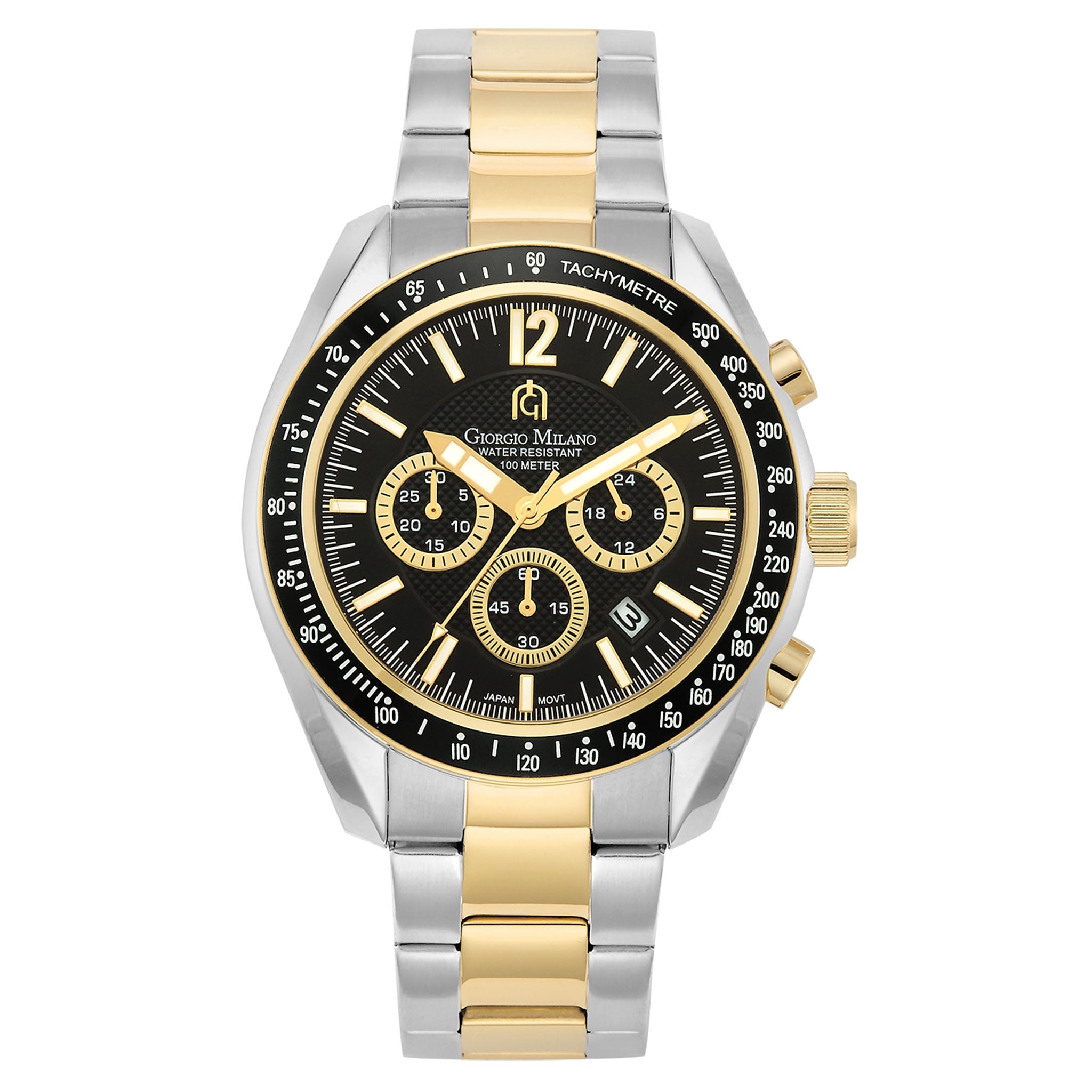 Giorgio Milano Two-Tone Steel Black Dial Men's Watch - 219STG3