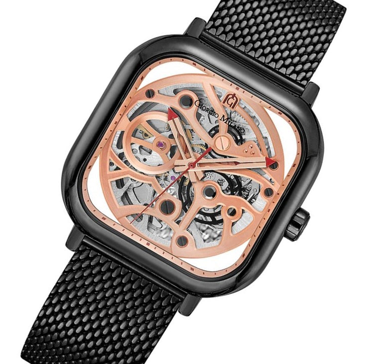 Giorgio Milano Black Mesh Automatic Men's Watch - 229SBK15
