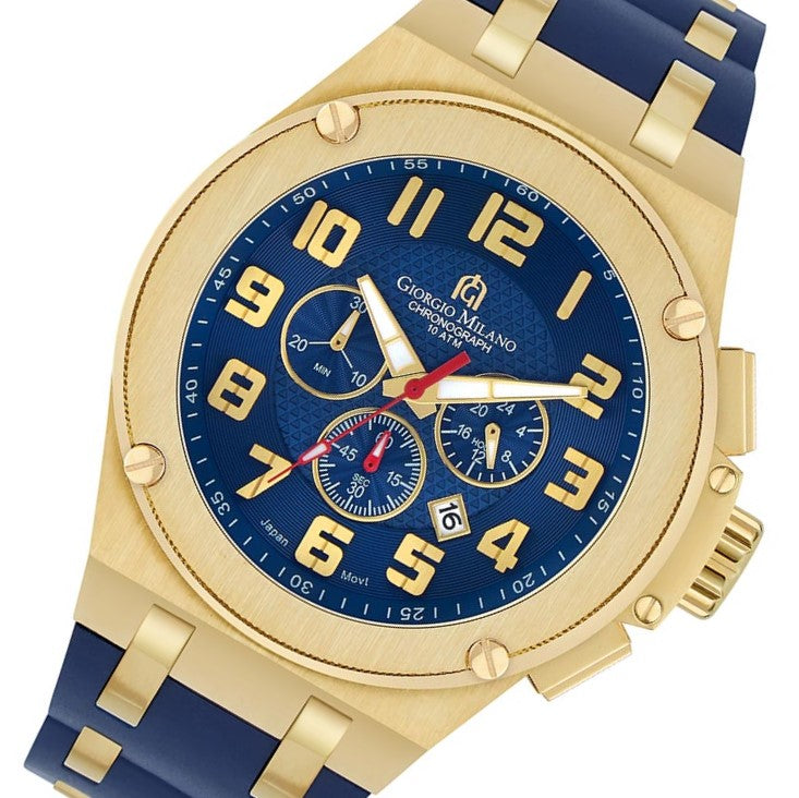 Giorgio Milano Gold & Blue Band Men's Chrono Watch - 232SG421