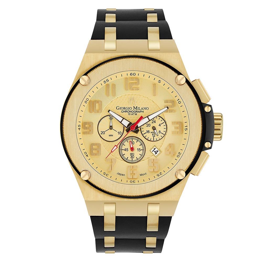 Giorgio Milano Gold & Black Band Men's Chrono Watch - 232SGBK513
