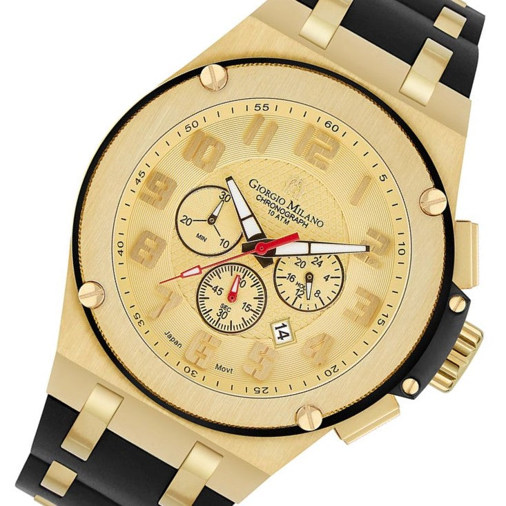 Giorgio Milano Gold & Black Band Chronograph Men's Watch - 232SGBK513