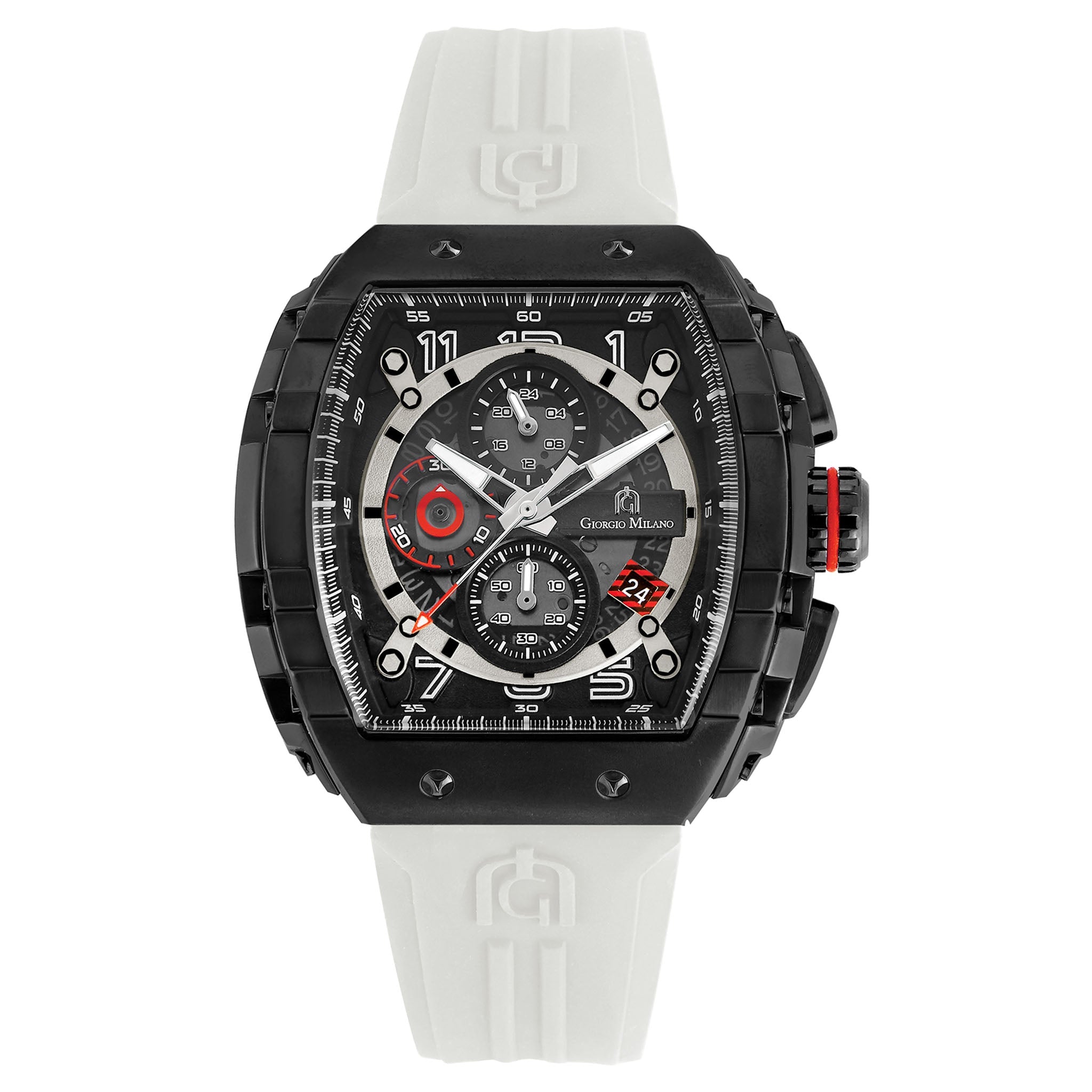 Giorgio Milano White Silicone Band Black Dial Men's Watch - 233SBK312