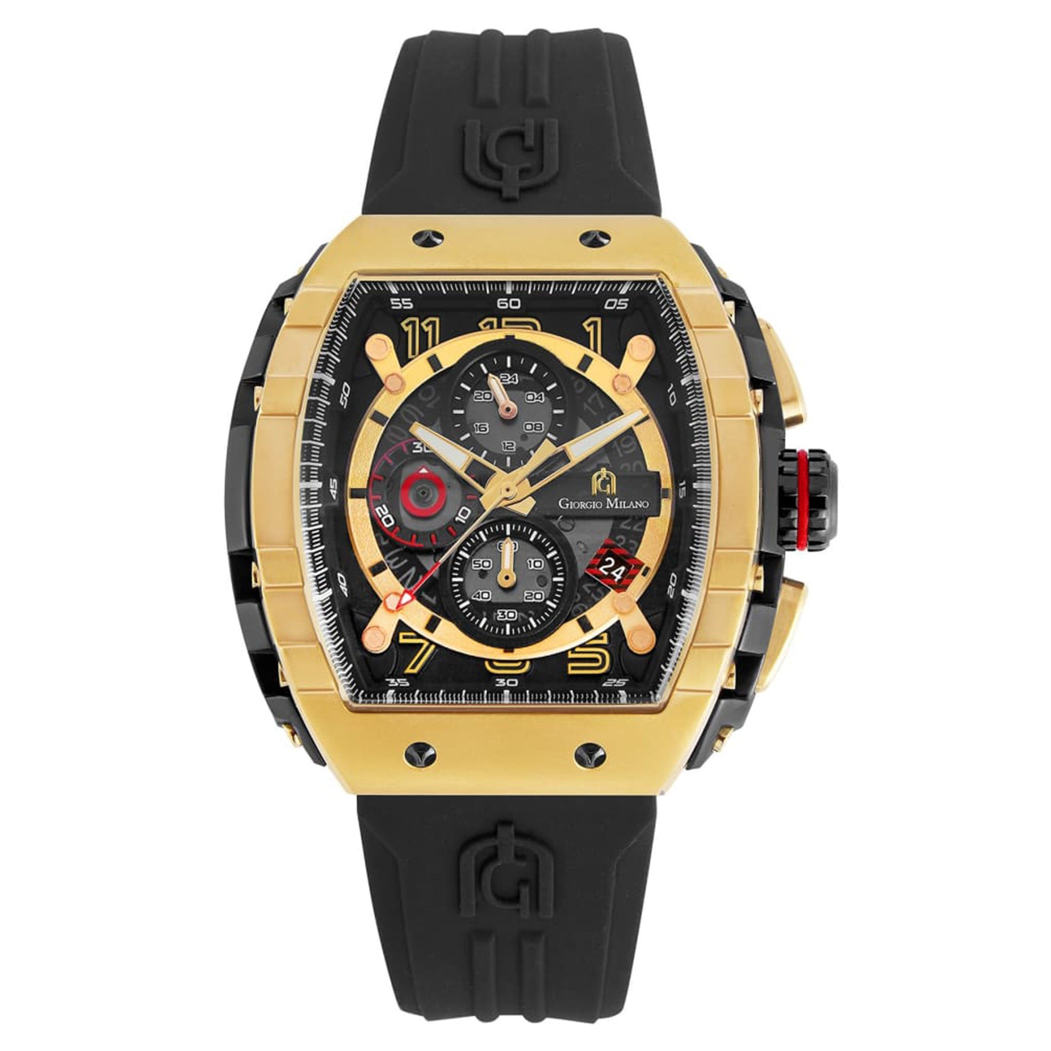 Giorgio Milano Silicone Band Black Dial Men's Watch - 233SGBK313